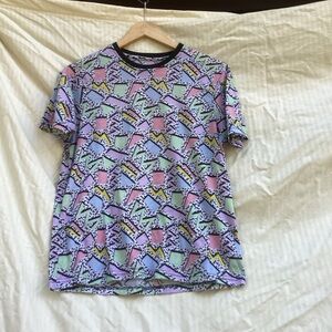 Oh Snap by Drill Clothing Co Pastel Geometric 90s Short Sleeve Tee Lilac Pattern